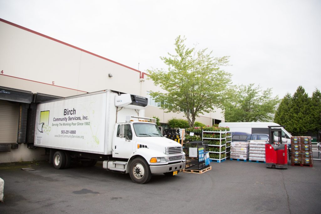 boxtruck outside the Birch warehouse