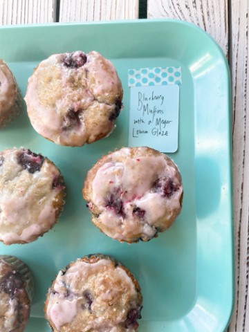 muffins on a blue plate