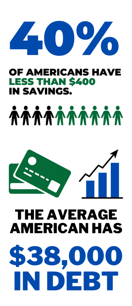 savings and debt graphic