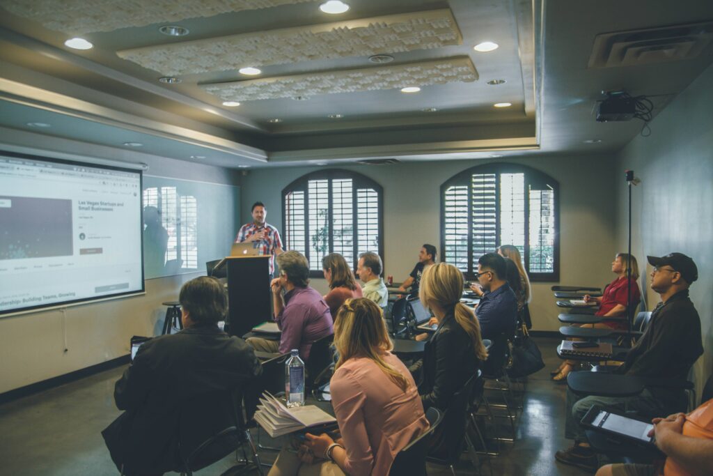 college students in a classroom