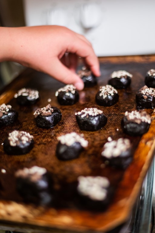 cookie dough on cookie sheet