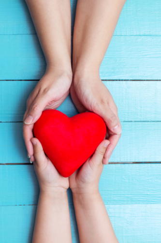 hands holding a red heart