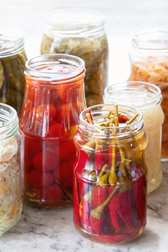 preserved vegetables in jars