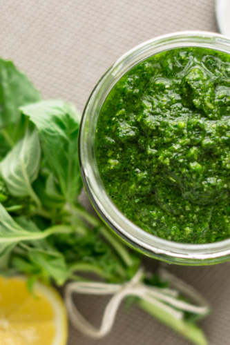 basil, lemon and pesto