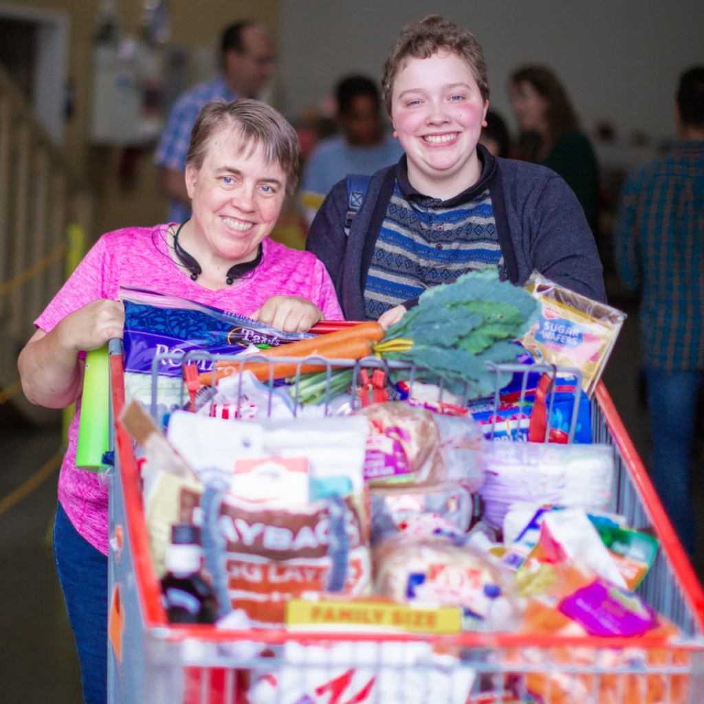 two happy people shopping at Birch