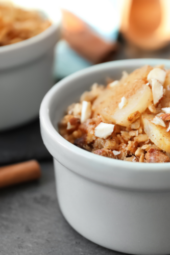 baked oatmeal in a ramekin